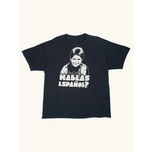 The Goonies Mouth Corey Feldman Hablas Espanol Black Graphic T-Shirt XL
